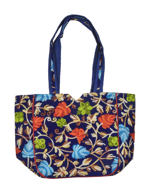 Sanu Babu Taška na zip, s kašmírskou výšivkou, 30x29x14cm + 30cm ucha (9A)