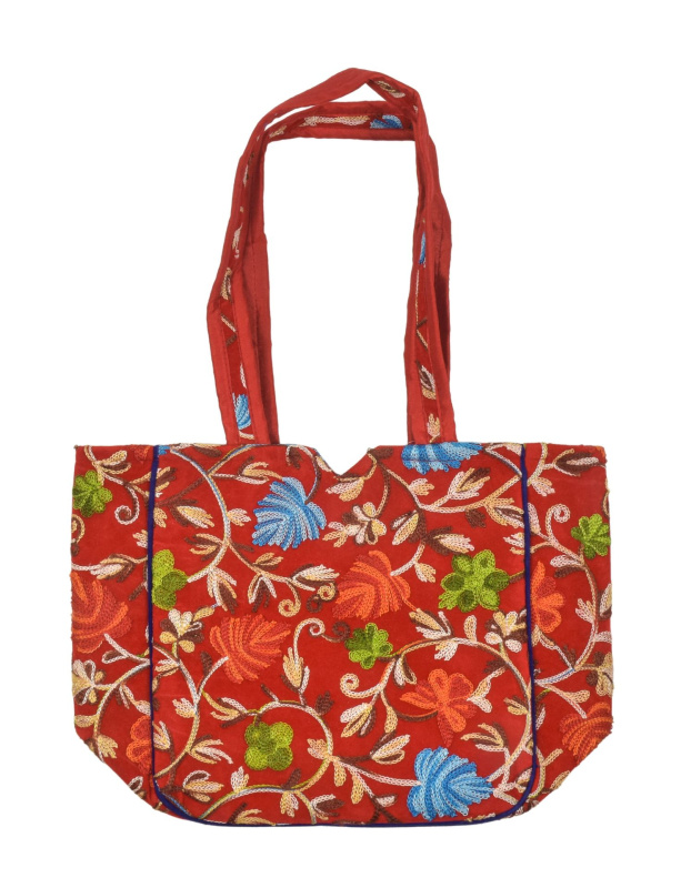 Sanu Babu Taška na zip, s kašmírskou výšivkou, 30x29x14cm + 30cm ucha (9C)