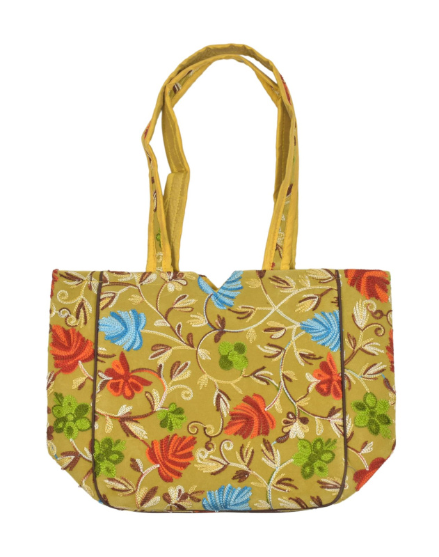 Sanu Babu Taška na zip, s kašmírskou výšivkou, 30x29x14cm + 30cm ucha (9D)