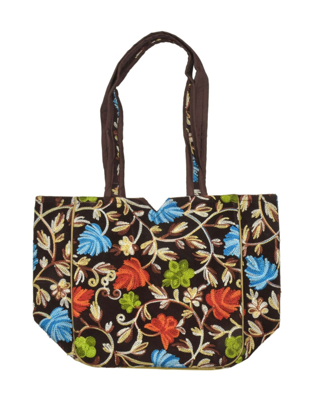 Sanu Babu Taška na zip, s kašmírskou výšivkou, 30x29x14cm + 30cm ucha (9E)