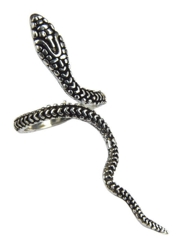 Sanu Babu Prsten, postříbřený (10µm), had (01) 54