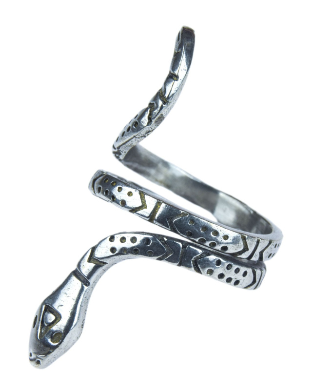 Sanu Babu Prsten, postříbřený (10µm), had (03) 59