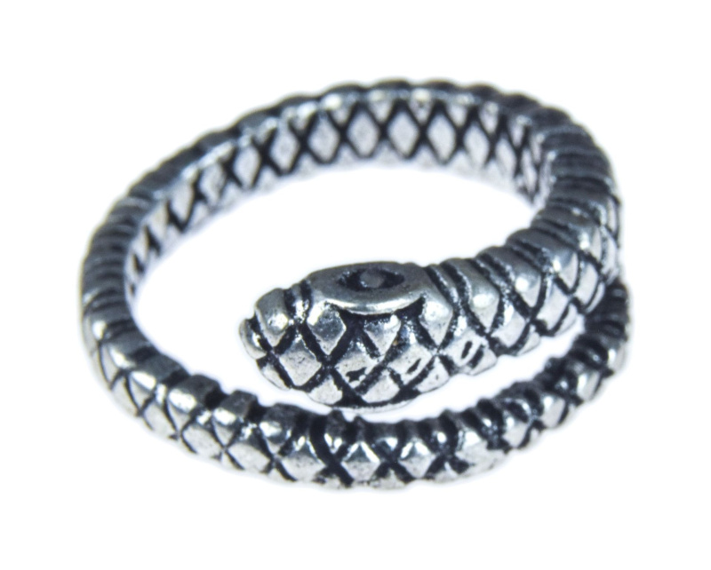 Sanu Babu Prsten, postříbřený (10µm), had (06) 50