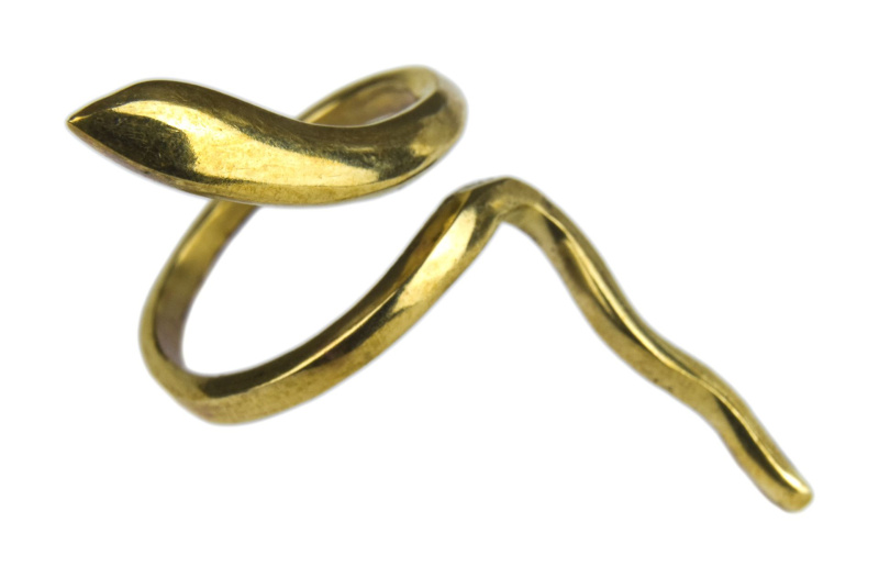 Sanu Babu Prsten ze zlatého kovu, had (03) 53