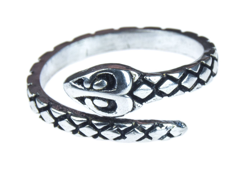 Sanu Babu Prsten, postříbřený (10µm), had (07) 61