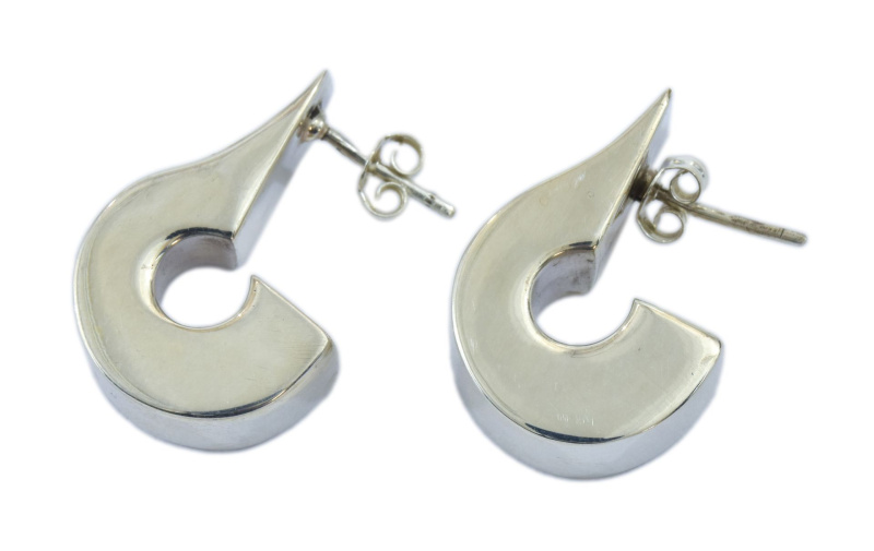 Sanu Babu Stříbrné náušnice šíře 10mm, AG 925/1000, 6g, Nepál Stříbrná