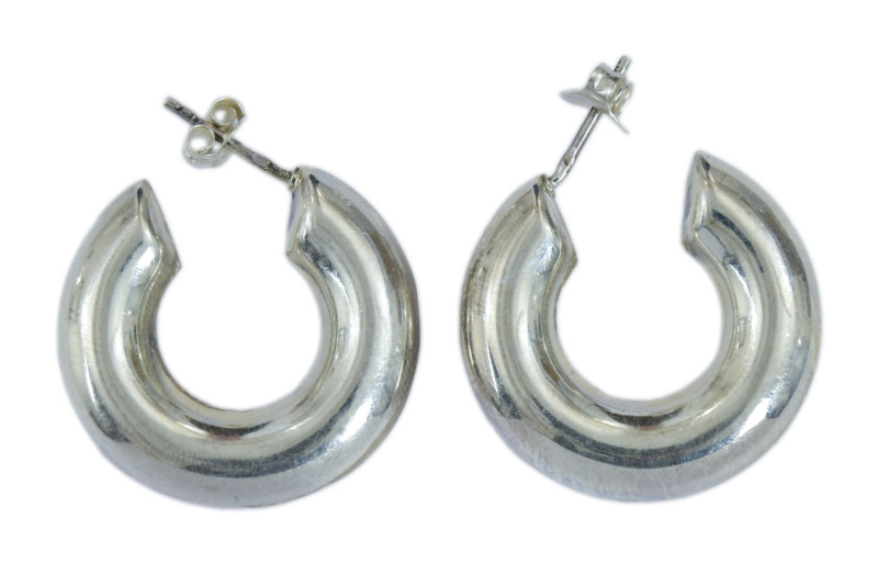 Sanu Babu Stříbrné náušnice kruhy 25mm, AG 925/1000, 8g, Nepál Stříbrná