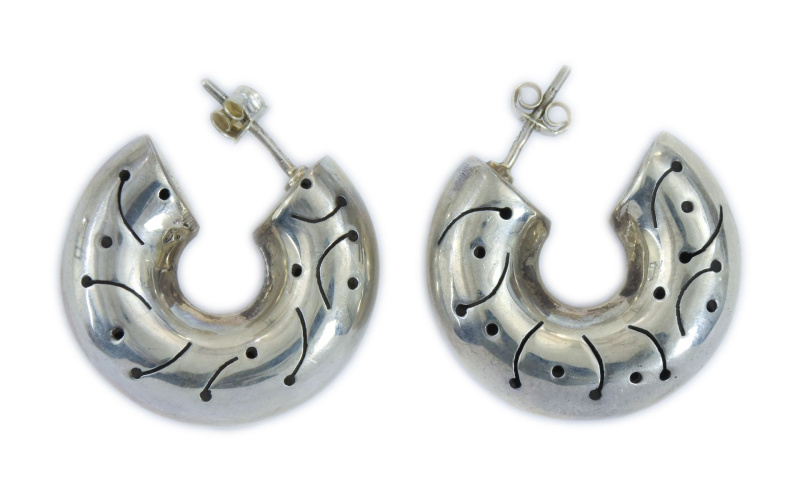 Sanu Babu Stříbrné náušnice kruhy 25mm, AG 925/1000, 9g, Nepál Stříbrná