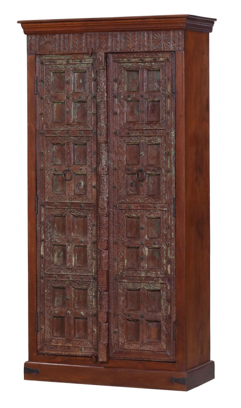 Sanu Babu Skříň z mangového dřeva, staré teakové dveře, 108x46x208cm