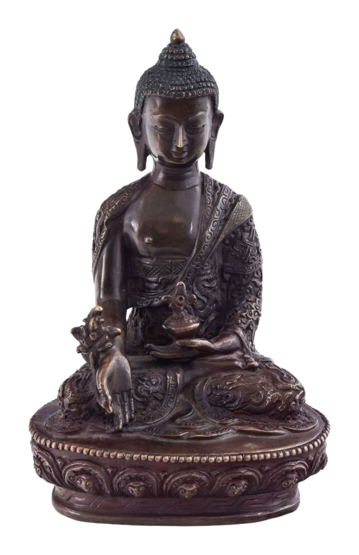 Sanu Babu Uzdravující Buddha, kovová soška, 21cm