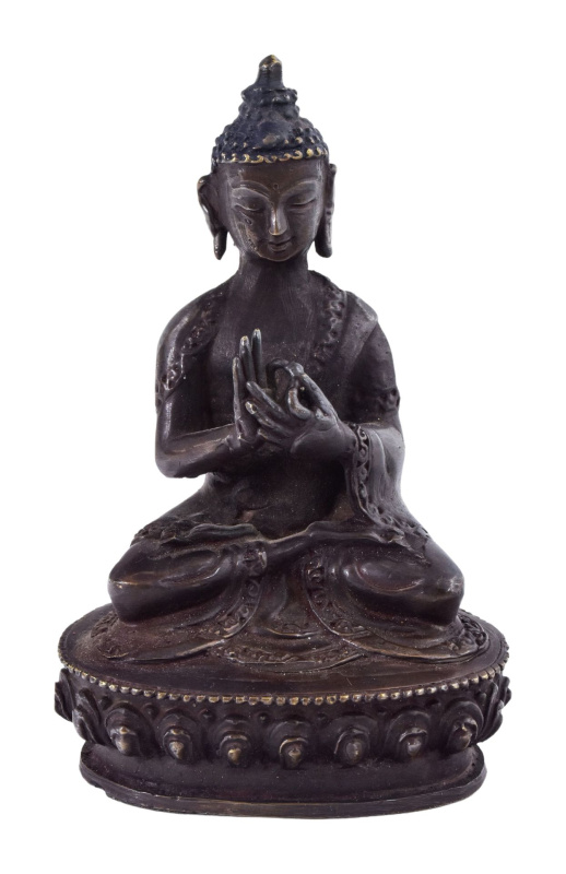 Sanu Babu Buddha Vairočana, kovová soška, 10cm