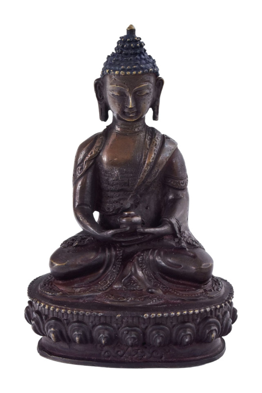 Sanu Babu Buddha Amitába, kovová soška, 10cm