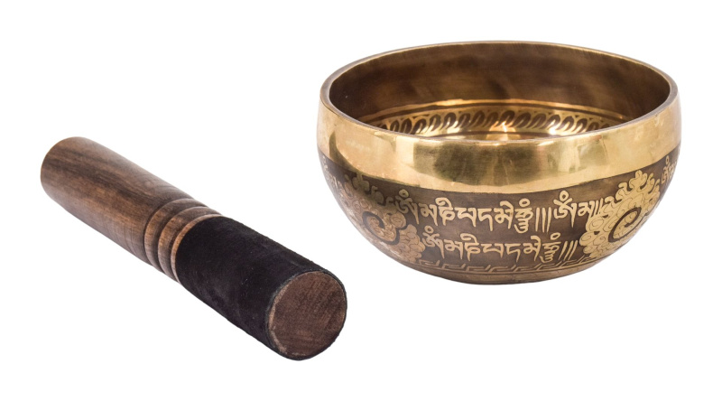 Sanu Babu Tibetská mísa, "Gulpa", F, gravírovaná s designem, průměr 15cm (18)