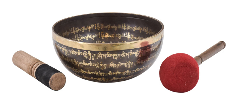 Sanu Babu Tibetská mísa, "Gulpa", B2, gravírovaná s designem, průměr 24cm