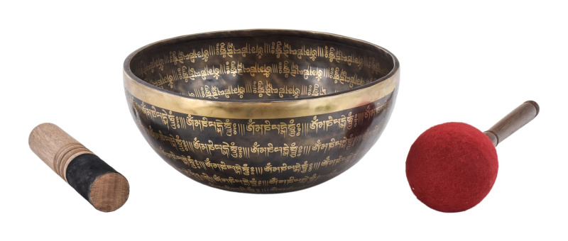Sanu Babu Tibetská mísa, "Gulpa", D, gravírovaná s designem, průměr 27cm