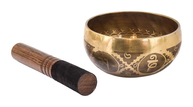 Sanu Babu Tibetská mísa, "Gulpa", G, gravírovaná s designem, průměr 13cm (11)