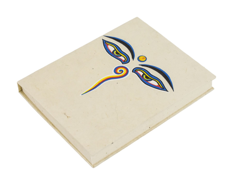Sanu Babu Notes, "Buddhovy oči", ruční rýžový papír 13x17x2cm, 45 listů
