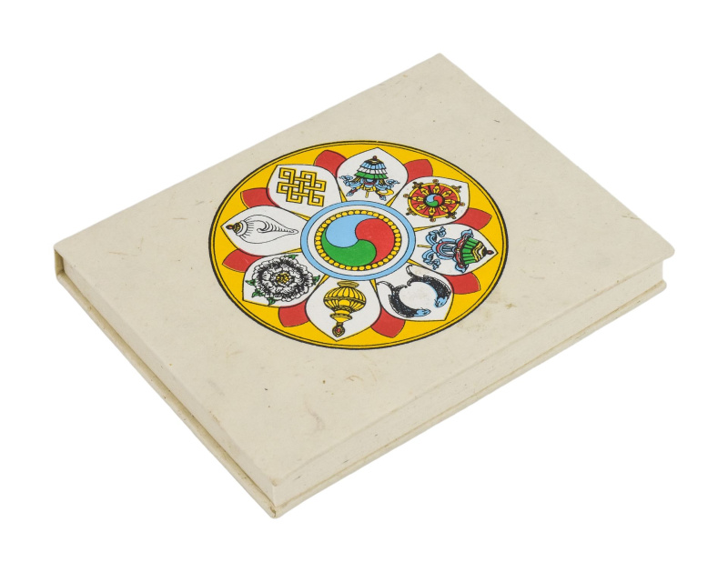 Sanu Babu Notes "Astamangala", ruční rýžový papír 13x17x2cm, 46 listů