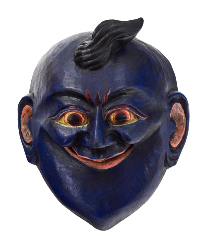Sanu Babu Dřevěná maska, joker, ručně malovaná 15x9x17cm (8T)