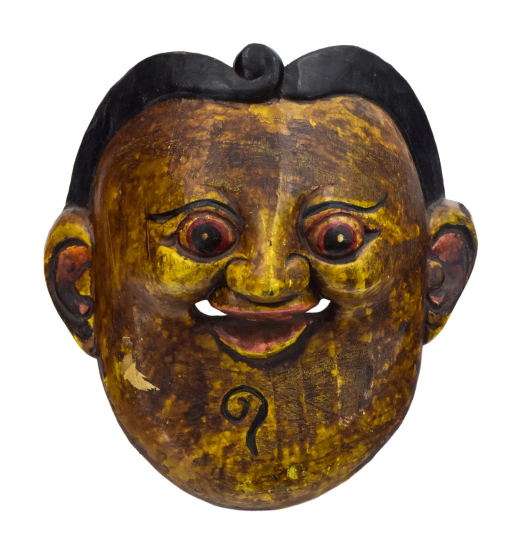 Sanu Babu Dřevěná maska, joker, ručně malovaná 15x9x17cm (8U)