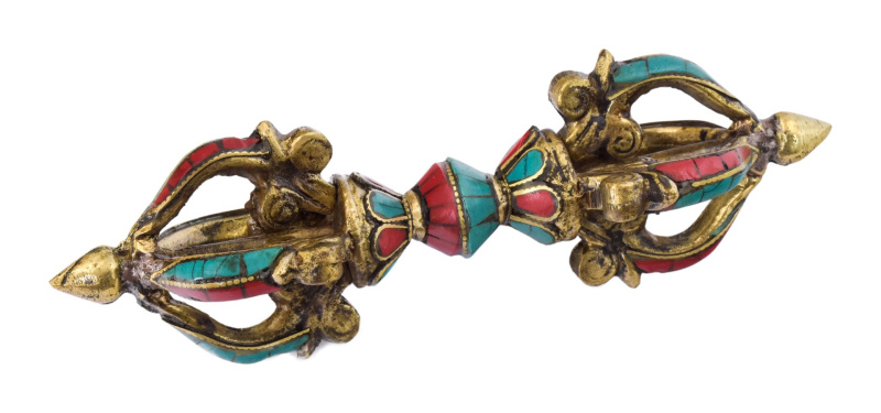 Sanu Babu Dorje vykládané polodrahokamy, 15cm