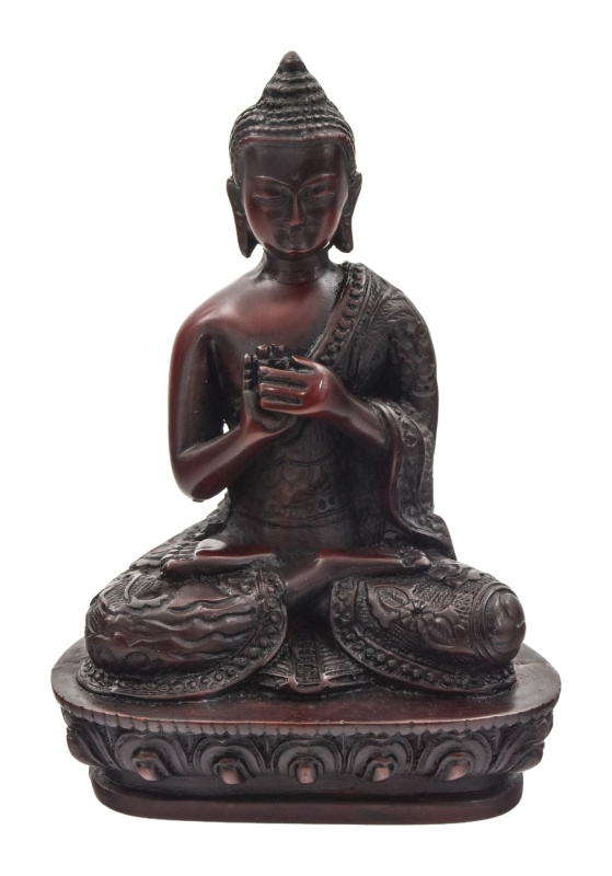 Sanu Babu Soška Buddha Vairočana, tmavě červený, 14cm