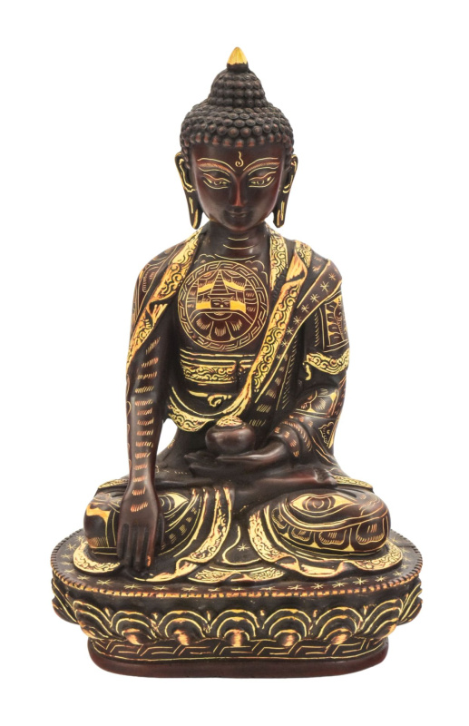 Sanu Babu Buddha Šakjamuni, řučně vyřezávaný, pryskyřice, 30cm