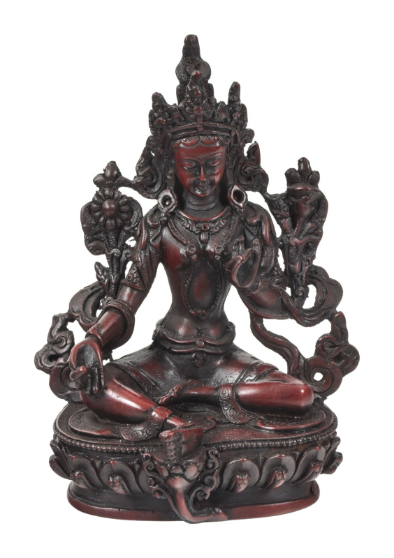 Sanu Babu Zelená Tára, soška s červenou patinou, 16cm