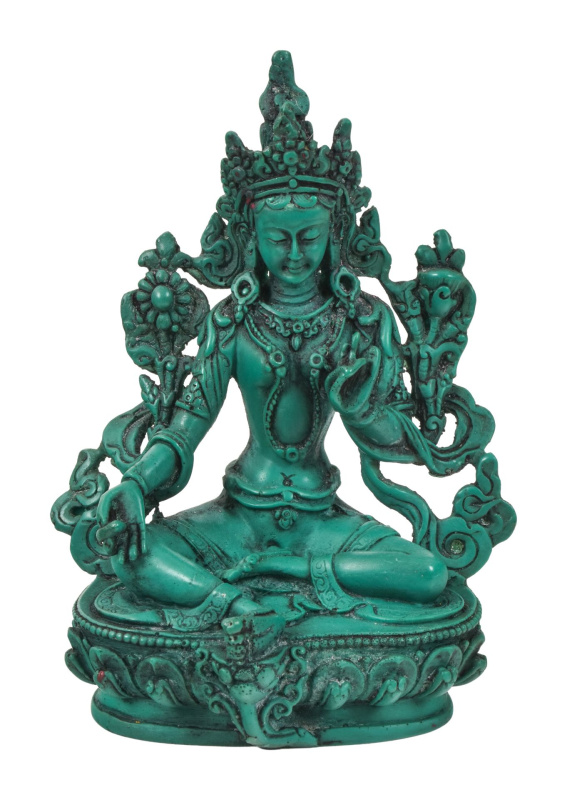 Sanu Babu Zelená Tára, tyrkysová soška, 16cm