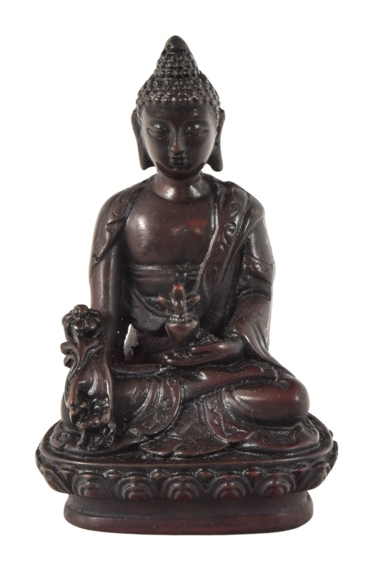 Sanu Babu Uzdravující Buddha, soška s červenou patinou, 9cm