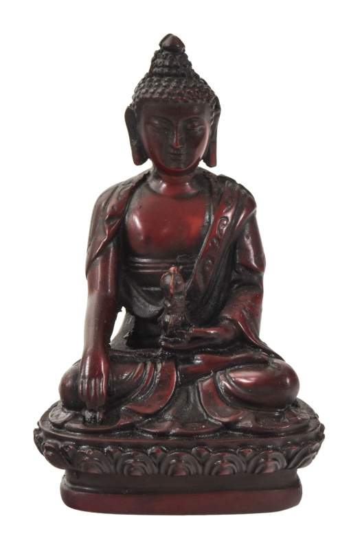 Sanu Babu Buddha Šákjamuni, červená soška, 9cm