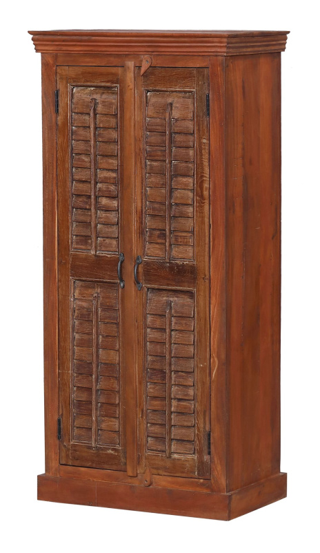 Sanu Babu Skříň z teakového dřeva, lamelové dveře, 69x40x144cm