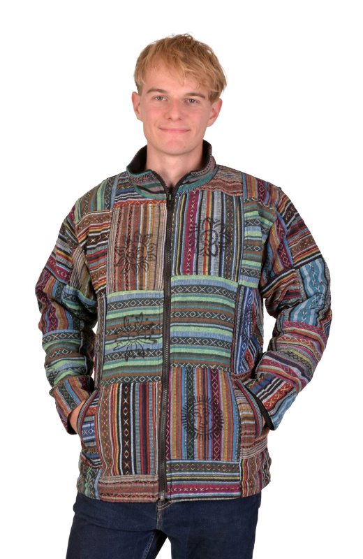 Sanu Babu Bunda se stojáčkem, Ghari, barevná, fleece podšívka, zapínání na zip a kapsy (6D) L , Zelená