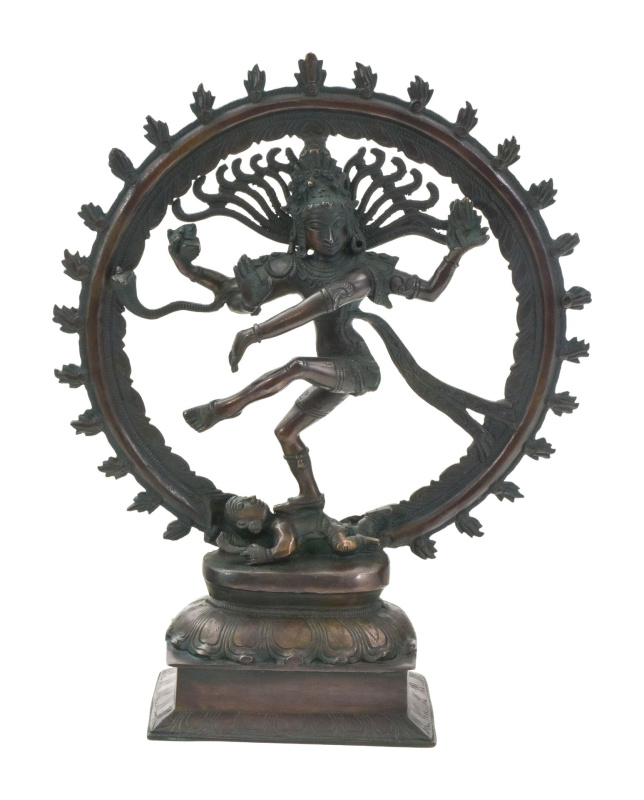 Sanu Babu Soška Śiva Natarádža, mosaz, antik patina, 37cm