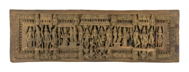 Sanu Babu Vyřezávaný panel, antik, 83x26x9cm