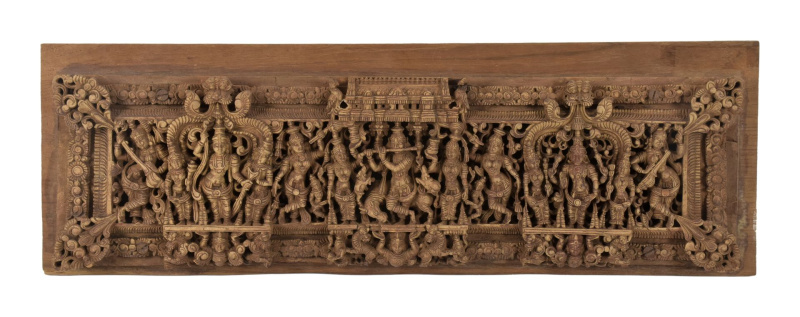 Sanu Babu Vyřezávaný panel, antik, 81x27x9cm
