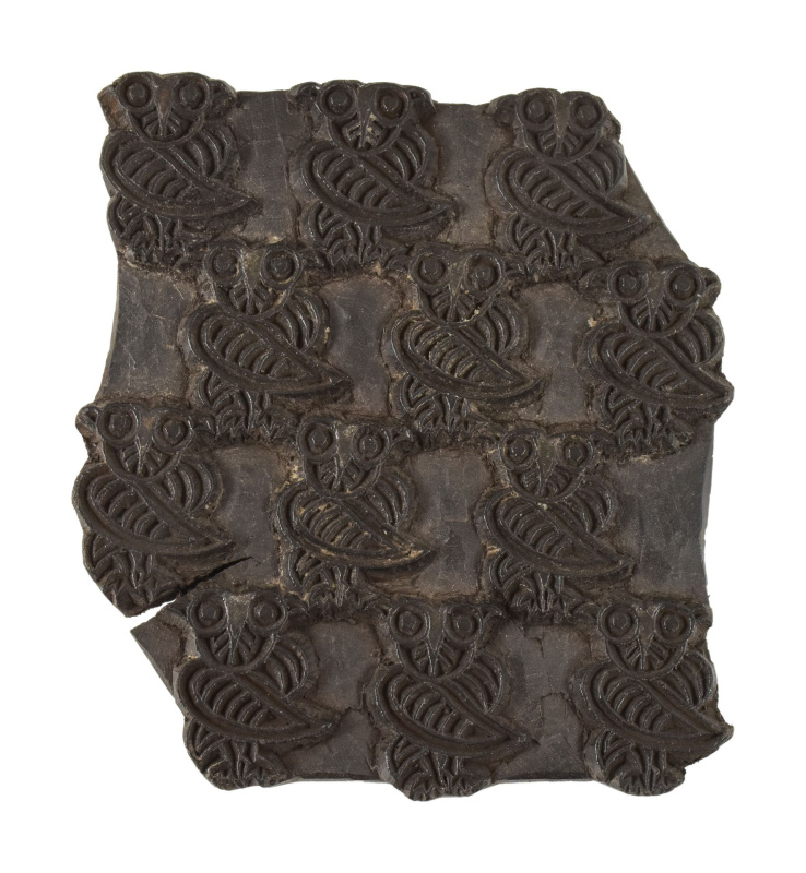 Sanu Babu Antik dřevěná raznice na tisk přehozů s indickým motivem, block print, 15x8x18cm