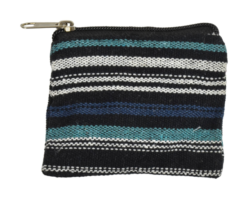 Sanu Babu Malá bavlněná peněženka na drobné, "ghari barevné proužky", zip, 11x9cm (ZA)