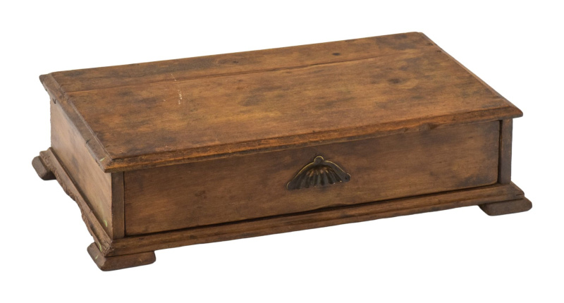 Sanu Babu Stoleček z teakového dřeva s šuplíkem, 43x27x10cm