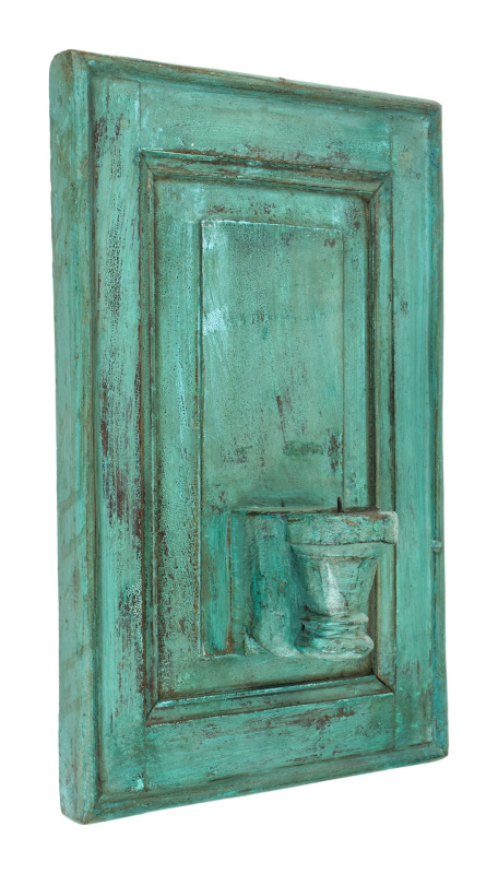 Sanu Babu Dřevěný nástěnný svícen z teakového dřeva, 30x13x49cm