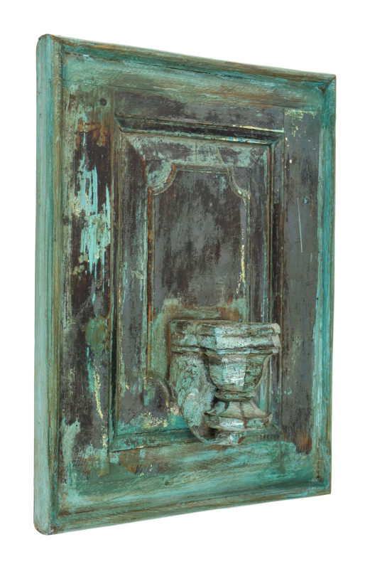 Sanu Babu Dřevěný nástěnný svícen z teakového dřeva, 34x13x46cm