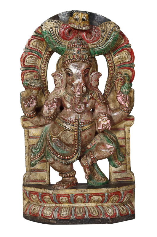 Sanu Babu Ganéš, dřevěná socha, 50x7x47cm (32)