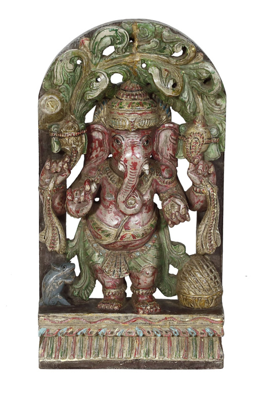 Sanu Babu Ganéš, dřevěná socha, 50x7x47cm (34)