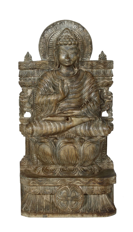 Sanu Babu Buddha, dřevěná socha, 31x13x61cm