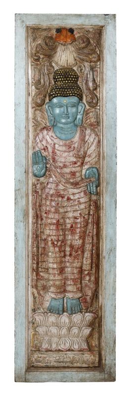 Sanu Babu Vyřezávaný panel Buddha, 47x3x173cm