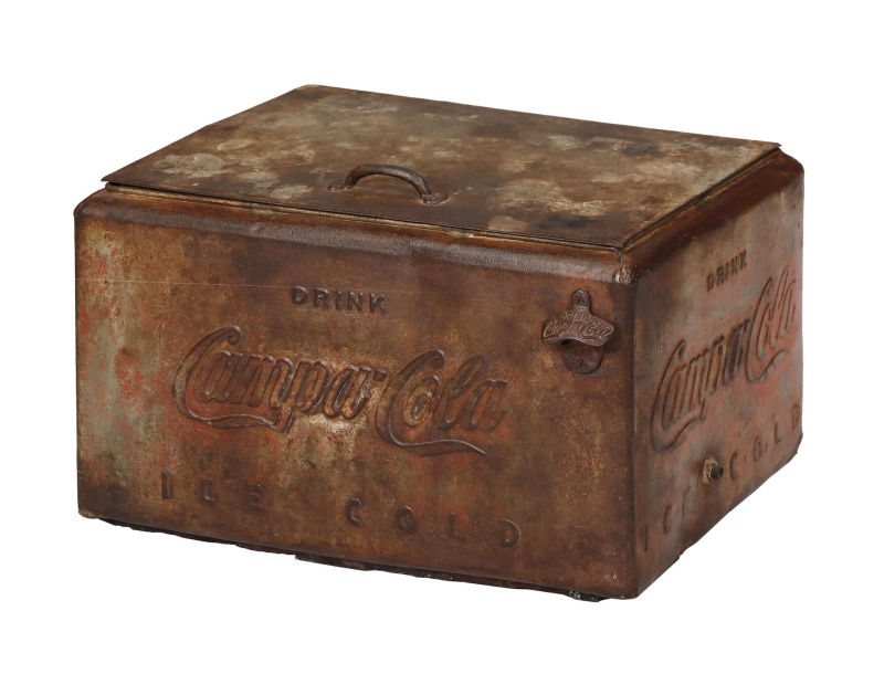 Sanu Babu Stará plechová chladnička, "Campa Cola", 61x34x47cm