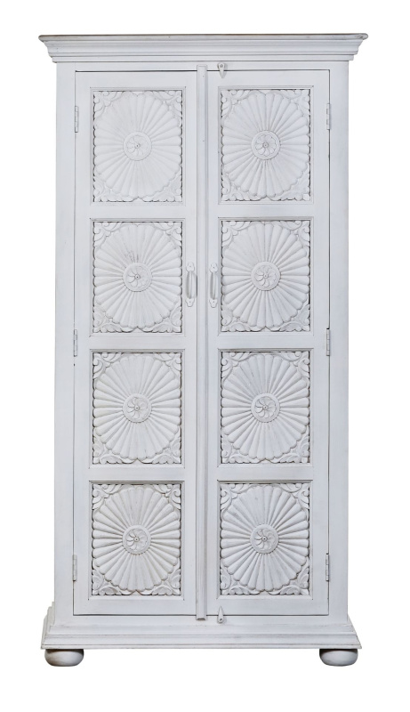 Sanu Babu Skříň z mangového dřeva, ruční řezby, 94x50x189cm (6B)