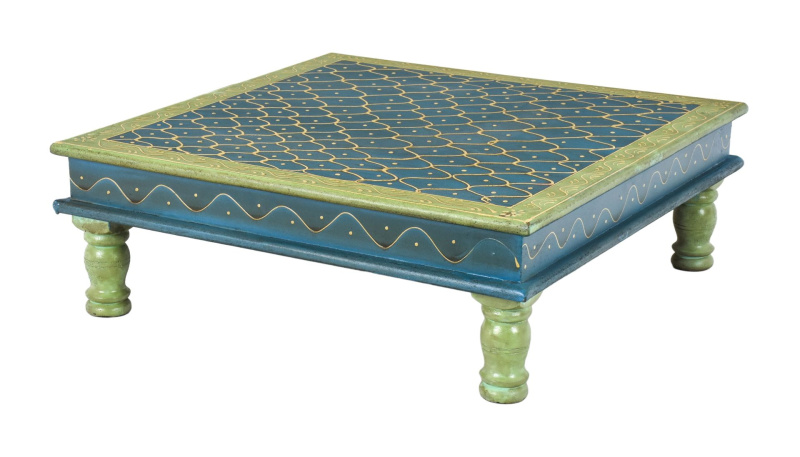 Sanu Babu Čajový stolek, ručně malovaný, 45x45x15cm (9R)