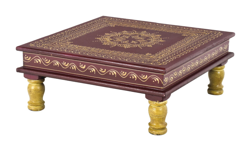 Sanu Babu Čajový stolek, ručně malovaný, 38x38x15cm (9W)