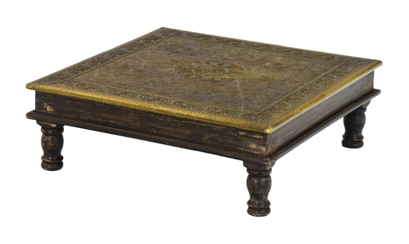 Sanu Babu Čajový stolek, mosazný plech, 45x45x15cm